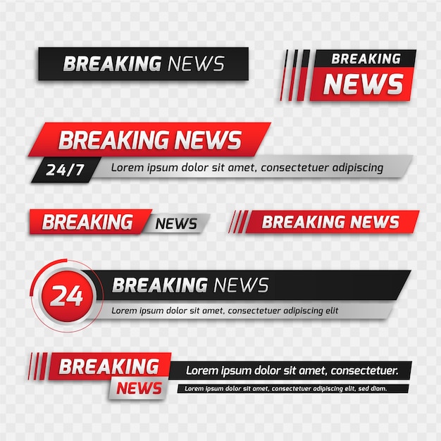 Free Vector breaking news banners