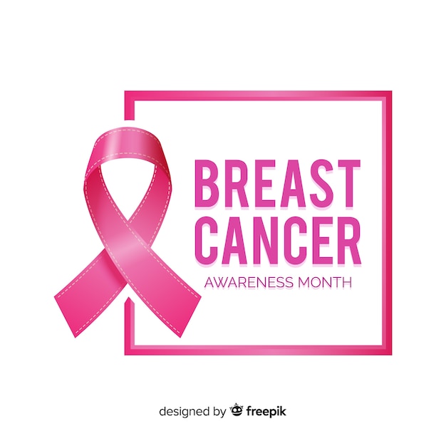 Breast cancer awareness month background with pink ribbon