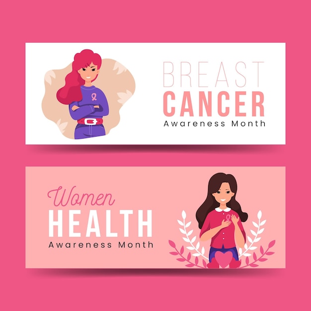 Breast cancer awareness month banner template