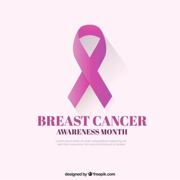 Breast cancer awareness month composition with realistic ribbon