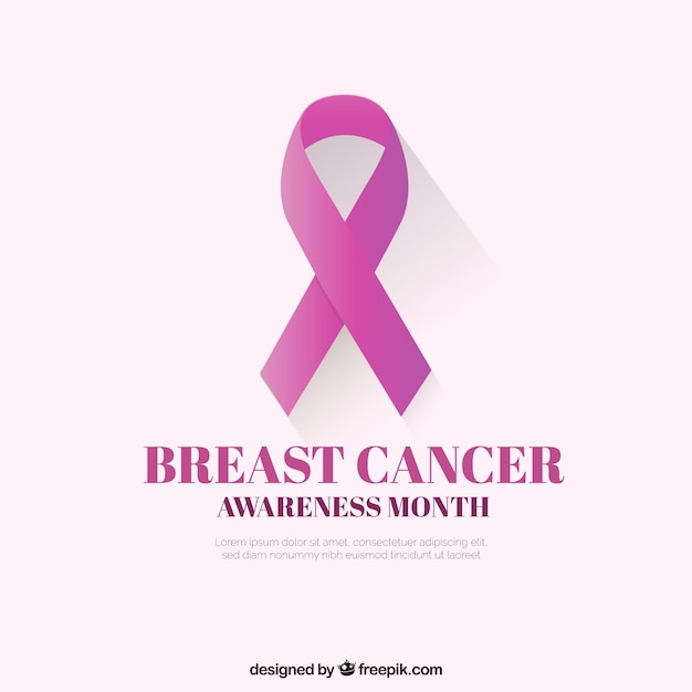 Breast cancer awareness month composition with realistic ribbon