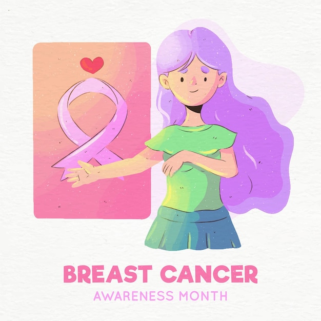 Free vector breast cancer awareness month concept