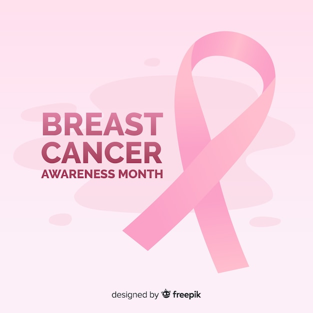 Breast cancer awareness month flat design