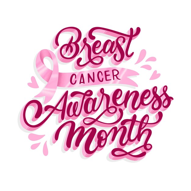 Breast cancer awareness month lettering design