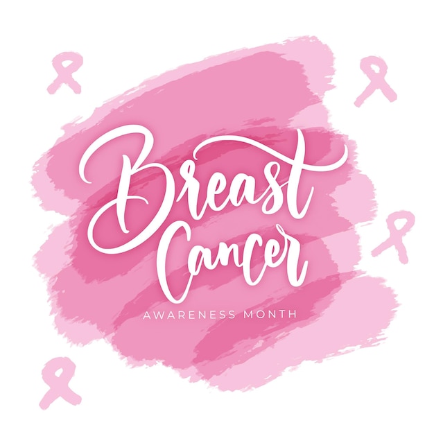 Free vector breast cancer awareness month lettering