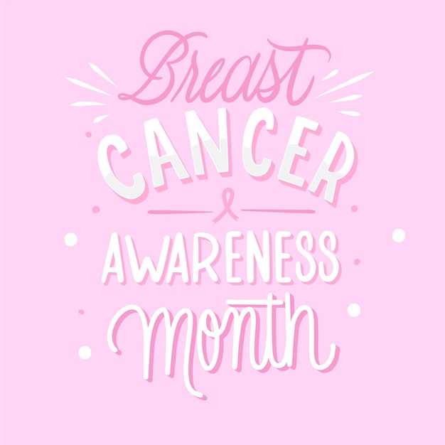 Free Vector breast cancer awareness month lettering