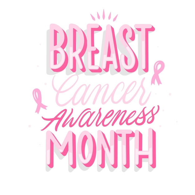 Breast cancer awareness month lettering