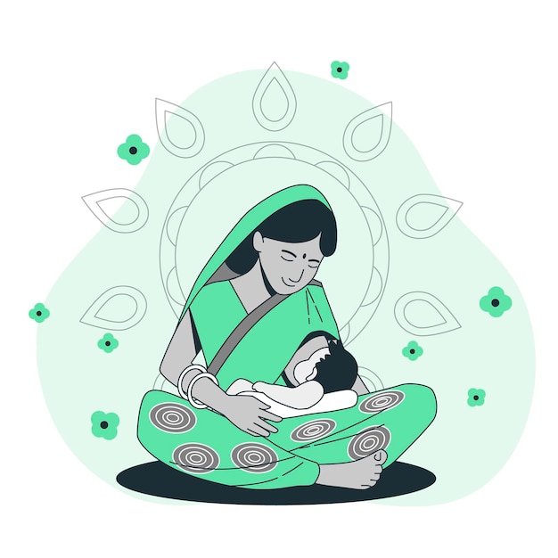 Free vector breastfeeding concept illustration