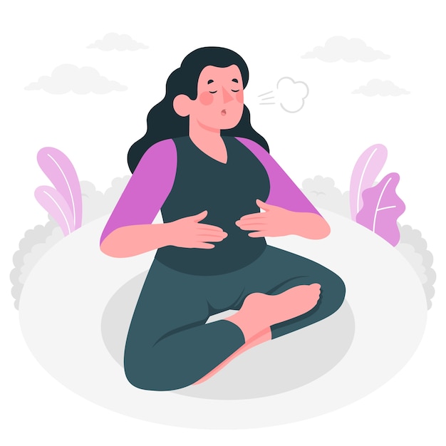 Breathing exercise concept illustration