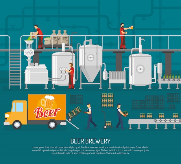 Free Vector brewery and beer illustration 