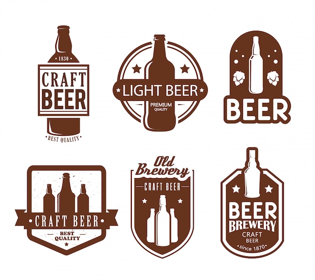 Free Vector brewery logos and emblems design.