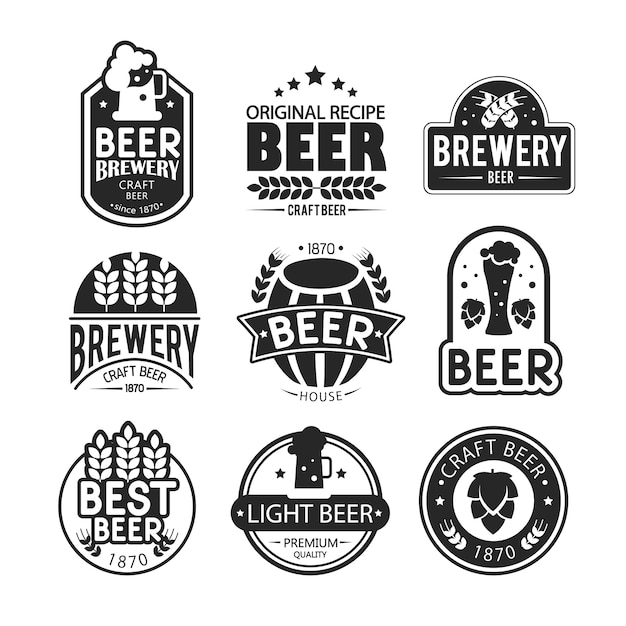 Brewery logos and emblems design.