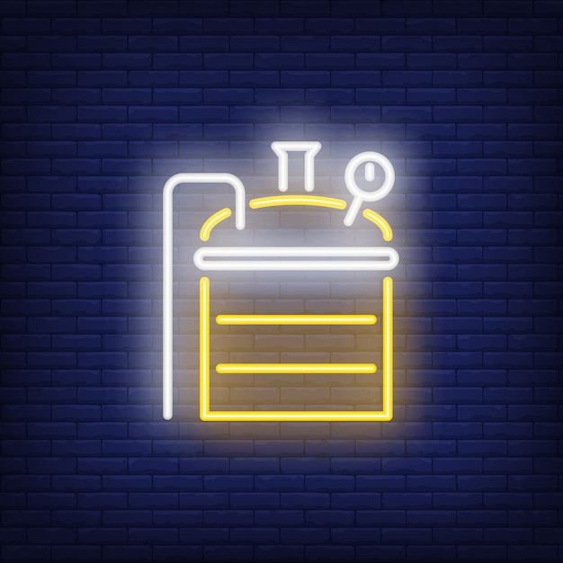 Free Vector brewing machine on brick background. neon style illustration. 