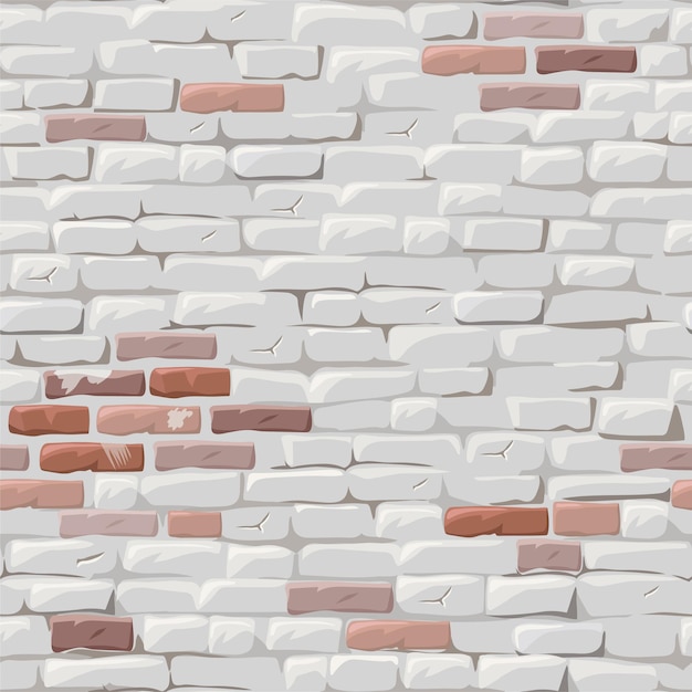 Brick red wall painted white stucco