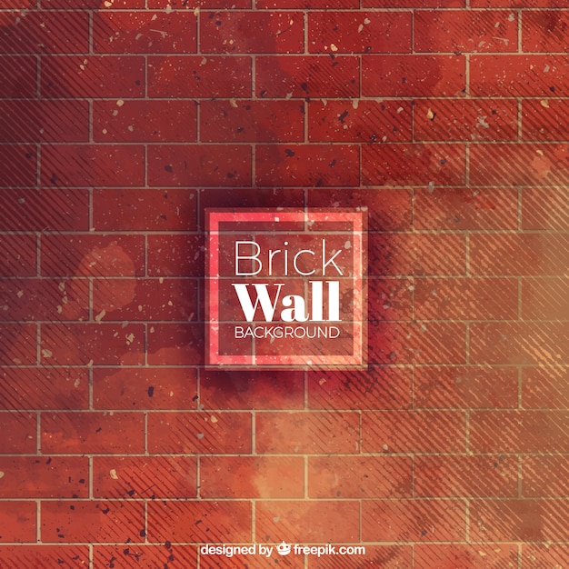 Free Vector brick wall, watercolor