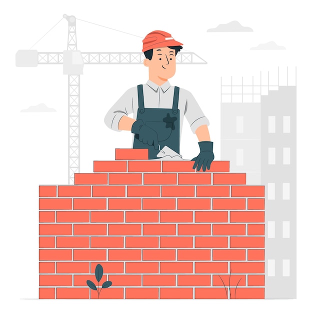 Free Vector bricklayer concept illustration