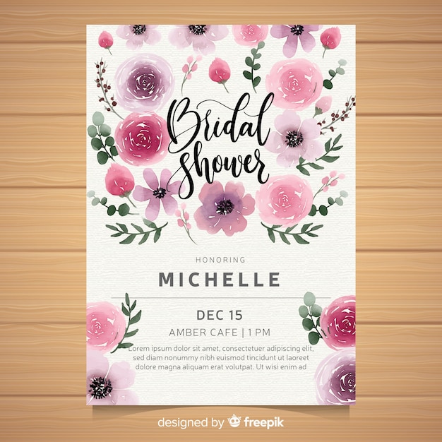 Free vector bridal shower invitation