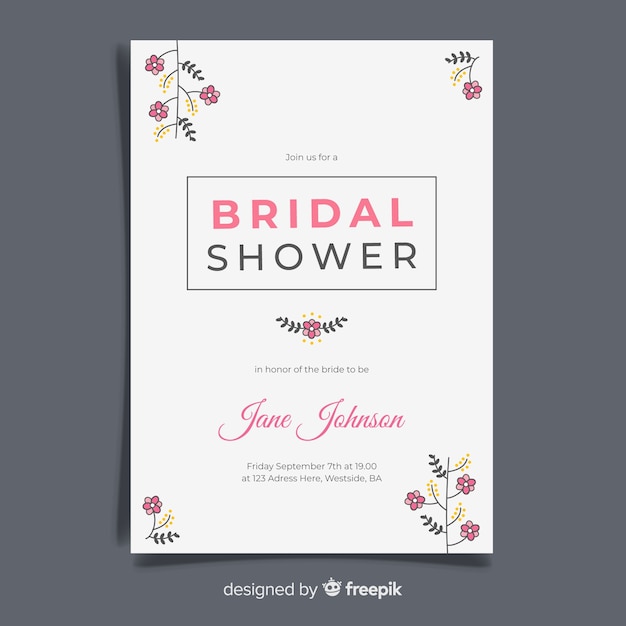 Free Vector bridal shower invitation