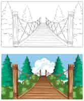 Free vector bridge to natures serenity