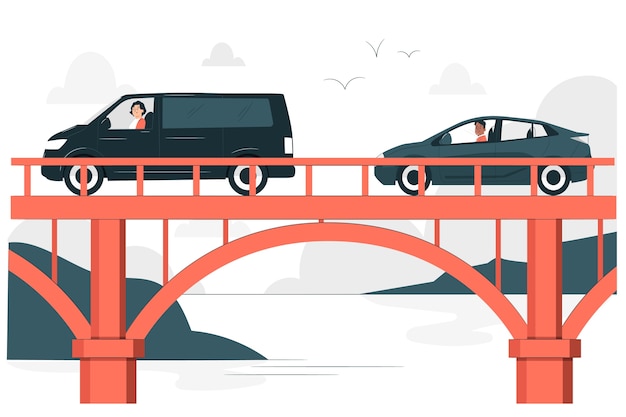 Free Vector bridge road concept illustration