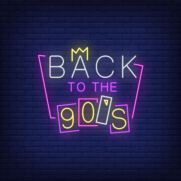 Bright back to nineties neon lettering.