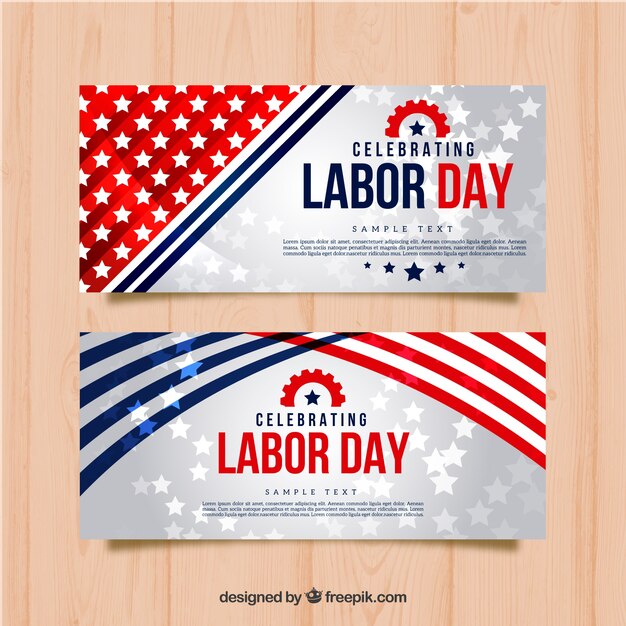 Bright banners of labor day stars