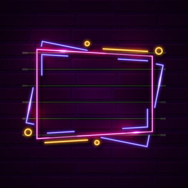 Bright colored neon frame