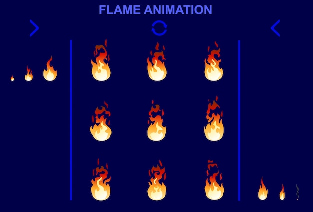 Bright Fire Flame Animation Set