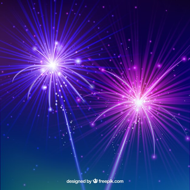 Bright fireworks background 