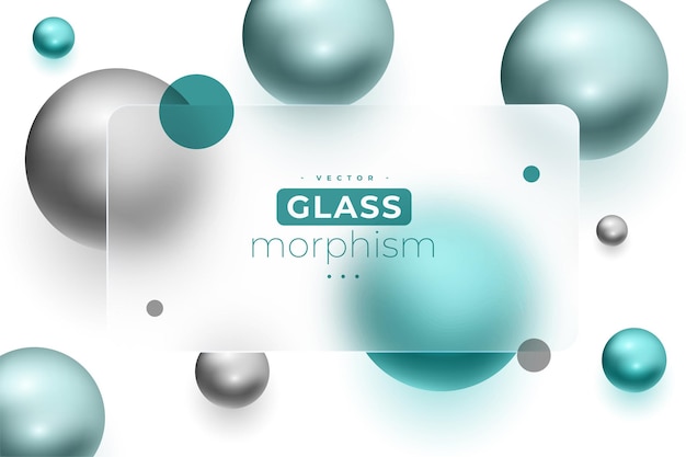 Free Vector bright glassmorphism wallpaper with transparent acrylic frame vector