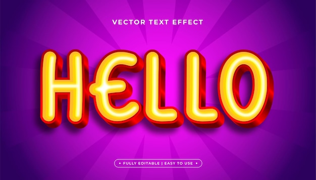 A bright neon sign that says hello effect.