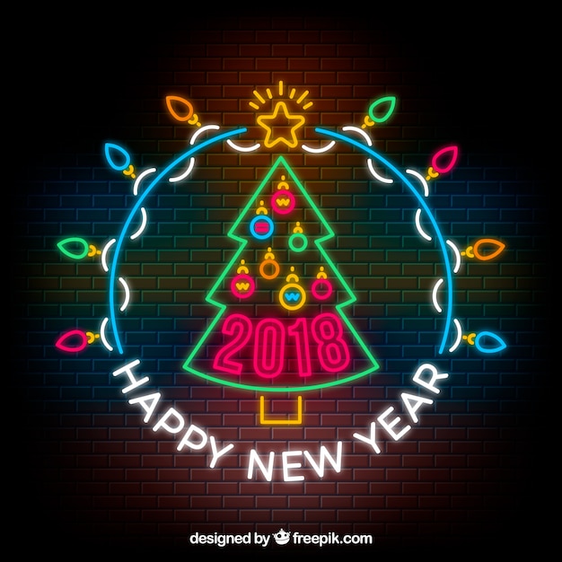 Bright new year neon sign