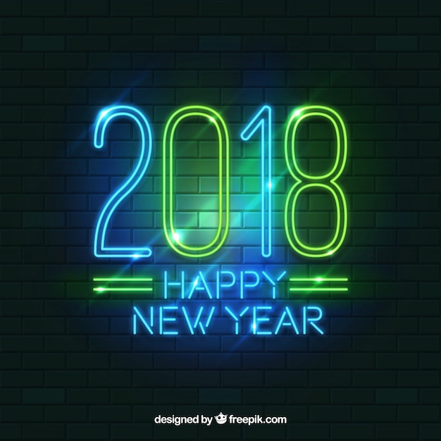 Bright new year neon sign