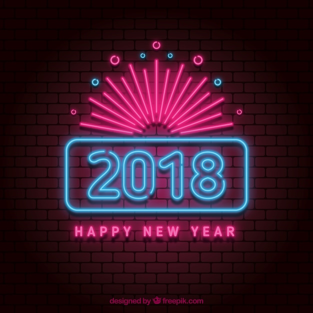 Bright new year neon sign