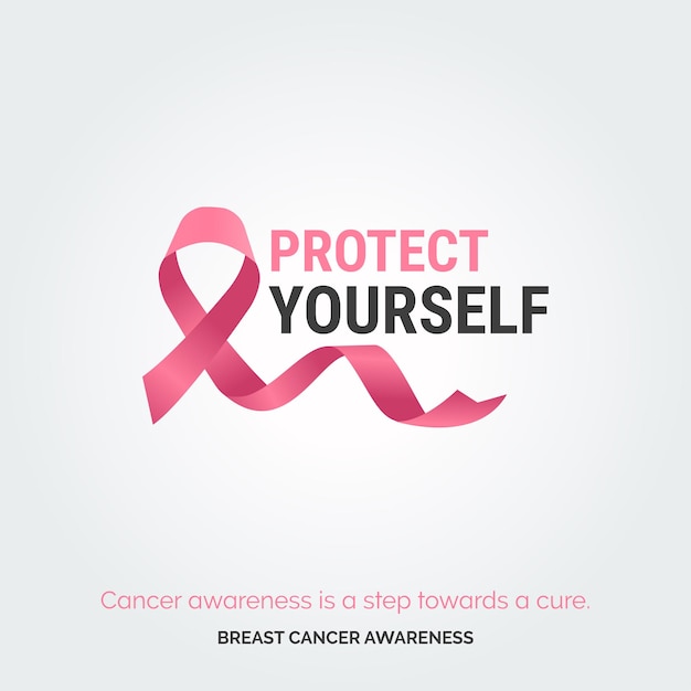 Free Vector bright pink hope breast cancer awareness