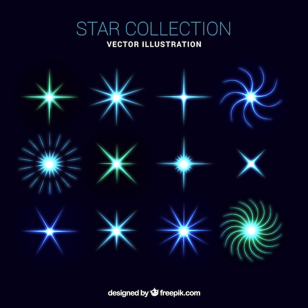 Free Vector bright stars collection 