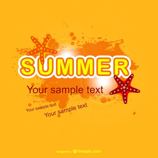 Free Vector bright summer background with a sea star