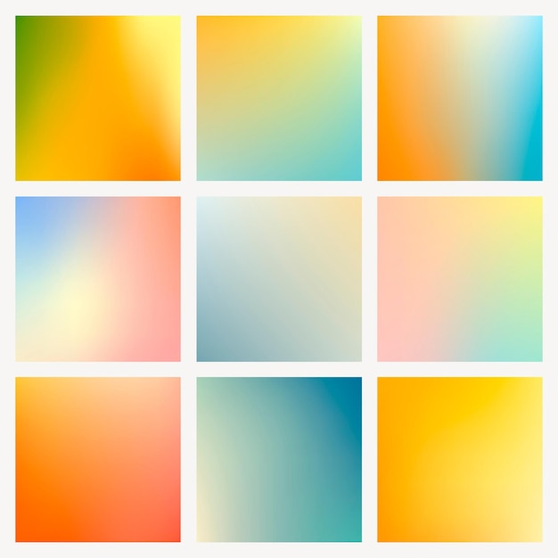 Bright summer gradient background  set