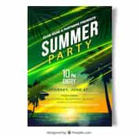 Free vector bright summer party brochure