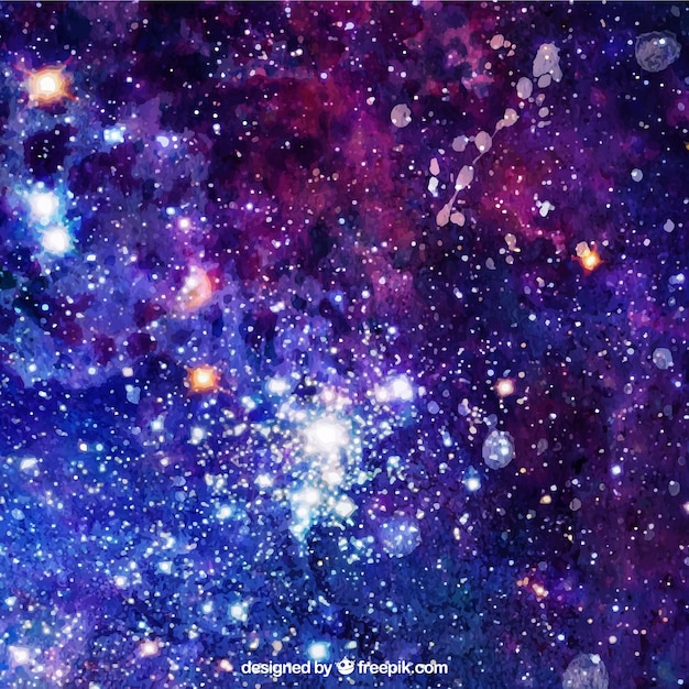 Bright watercolor background of galaxy