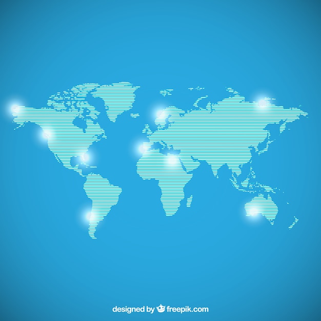 Free Vector bright world map