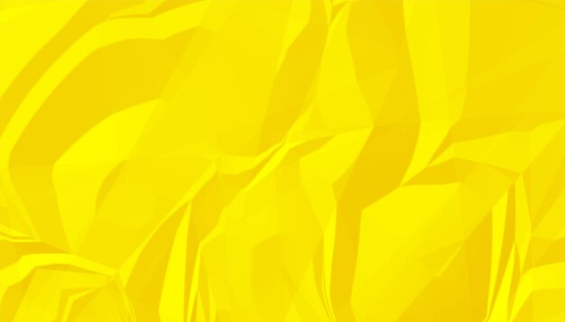 Bright yellow crumpled wrinked paper texture background