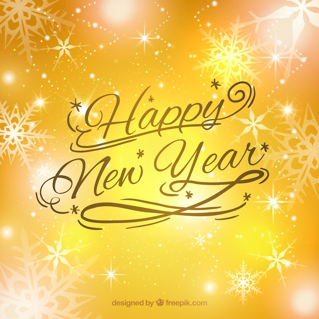 Bright yellow new year background