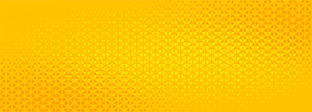 Bright yellow triangle halftone abstract banner design