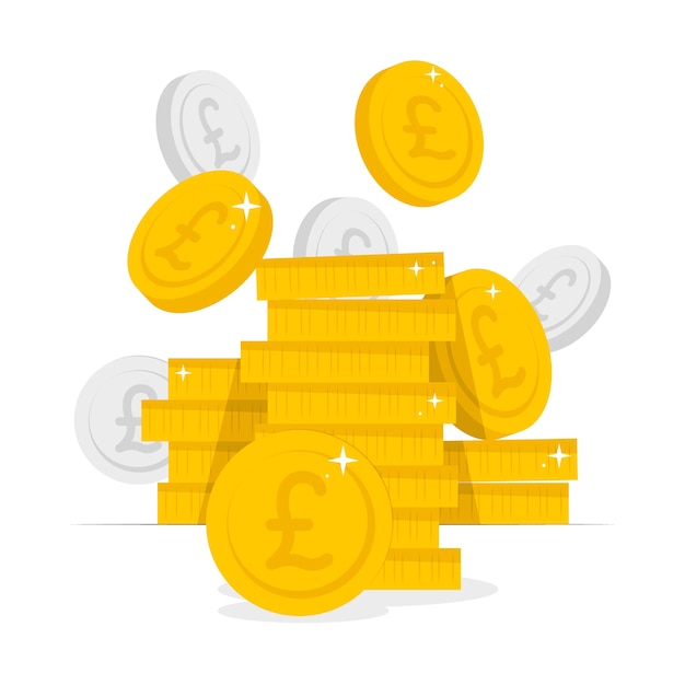 Free Vector british pound coins concept illustration