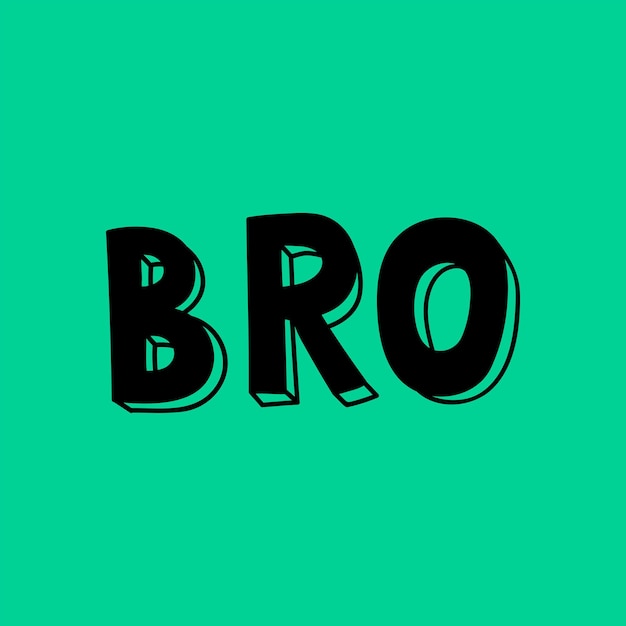 Free Vector bro comic 3d bold style lettering typography