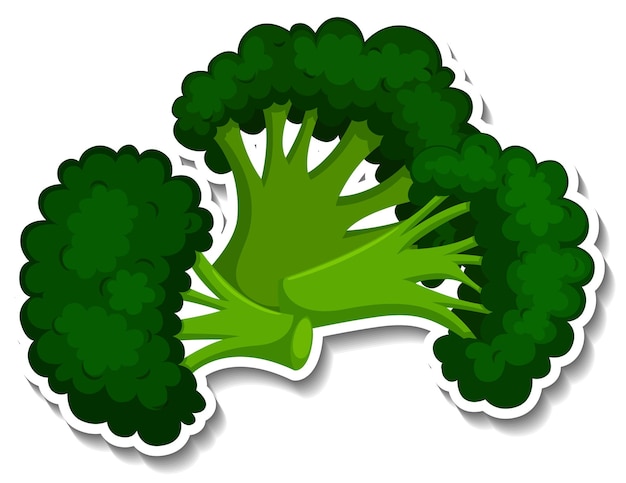 Free Vector broccoli sticker on white background