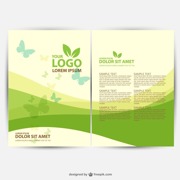 Free Vector brochure ecology template 