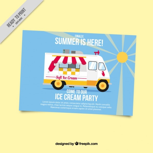 Free Vector brochure of ice-cream party