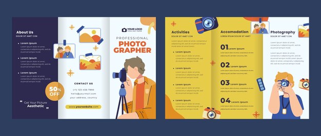 Brochure template for photographer career and hobby